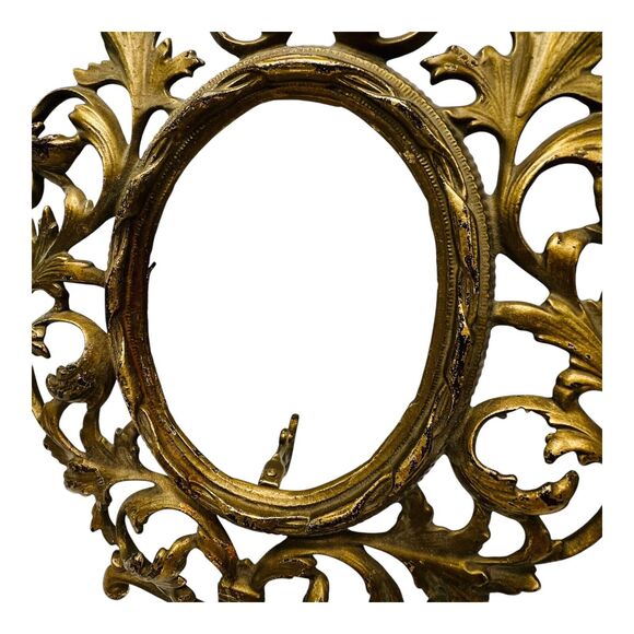 VTG Pair Virginia Metalcrafters Oval Brass Picture Frames Ornate Victorian 11" - Picture 9 of 14